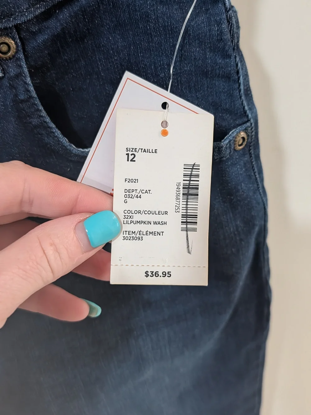 Gymboree Boys Dark Blue Denim Jeans With Orange Plaid